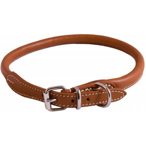 Hundehalsbnd i bldt lder, lysebrun