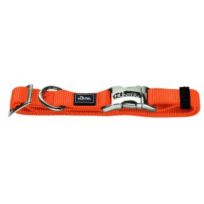 HUNTER hundehalsbnd m/aluminium spnde - orange